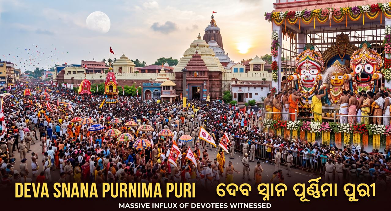 Massive Influx of Devotees Witnessed in Puri on Deva Snana Purnima